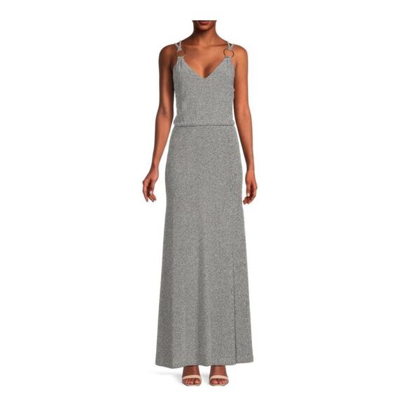 Calvin Klein shimmer maxi stretch dress size 10 New  with defect - Picture 1 of 12